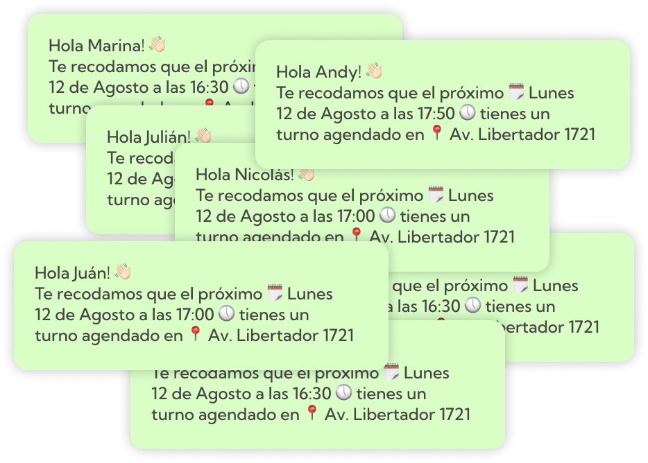 Agenda integrada con Whatsapp e Instagram